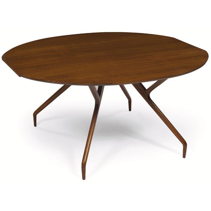 Appraisal: Greta Grossman drop-leaf Spider dining table