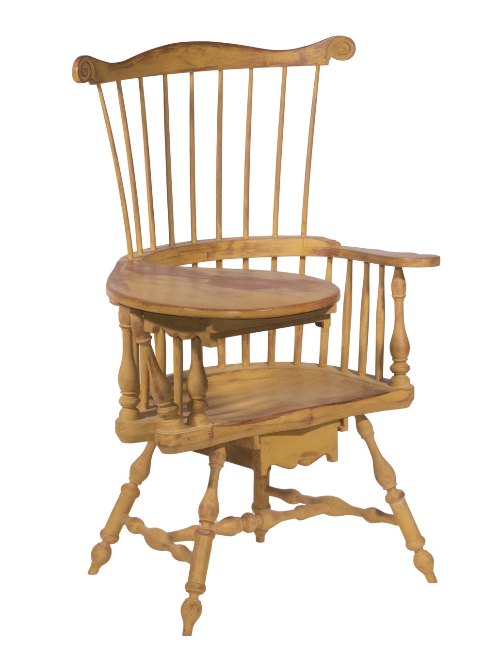 Appraisal: WINDSOR WRITING ARM CHAIR BY STEVEN THOMAS BUNN Custom Hand