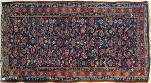 Appraisal: Hamadan carpet mid th c with herati pattern on a