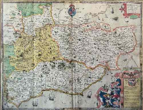 Appraisal: Christopher Saxton - - Coloured engraving - ''Map of South