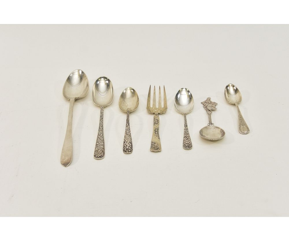 Appraisal: Six Sterling Silver Spoons etc Six sterling silver spoons of