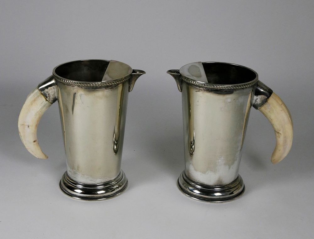 Appraisal: Pair of English Silver Plate Ice Water Bar Pitchers Pair