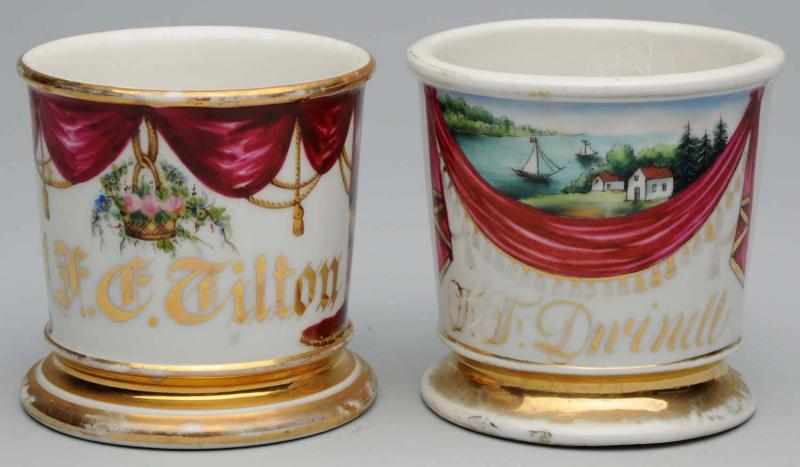 Appraisal: Lot of Shaving Mugs Includes one with boat scene and