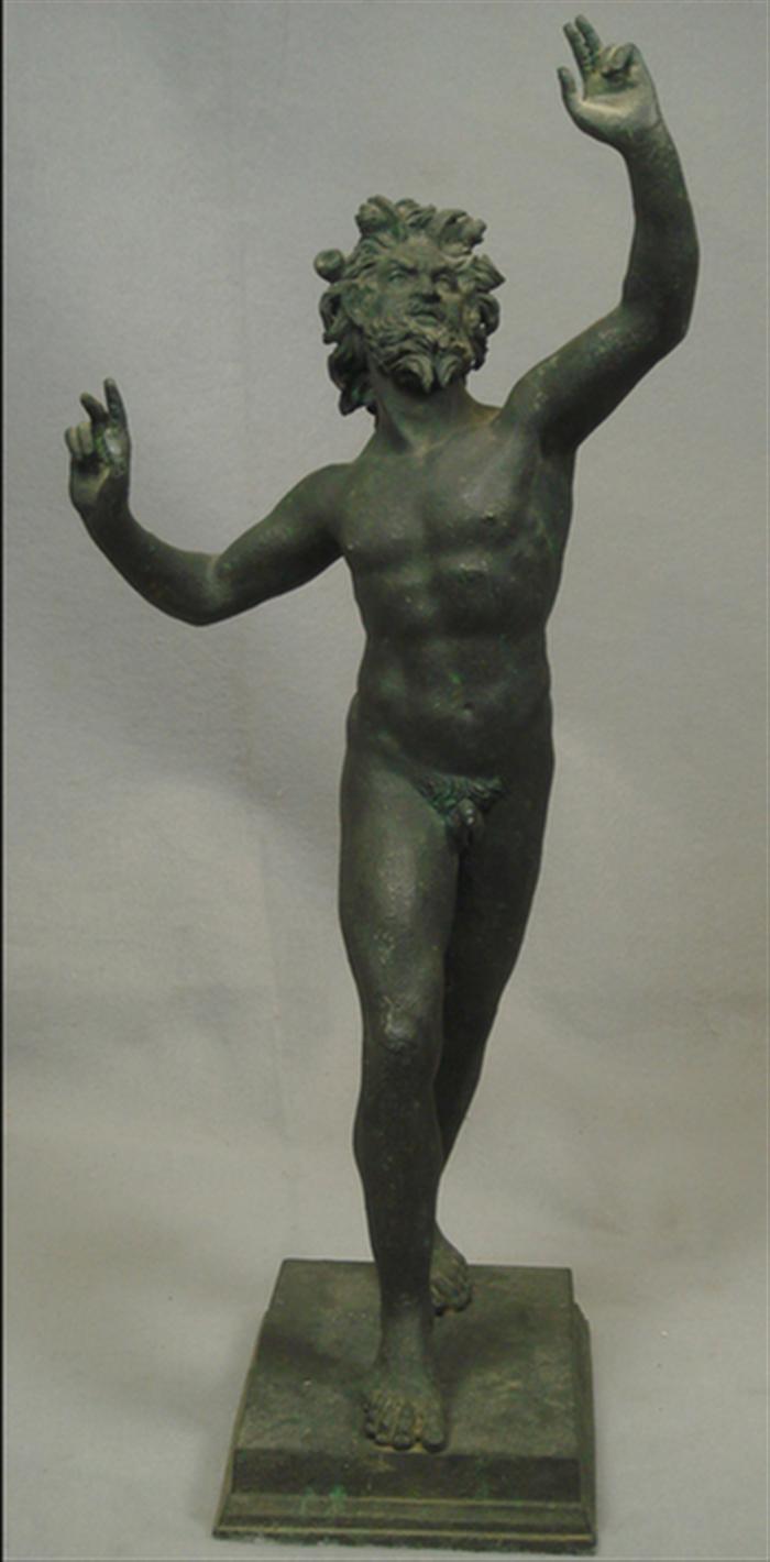 Appraisal: Bronze sculpture Nude Satyr h unsigned patination with some roughness