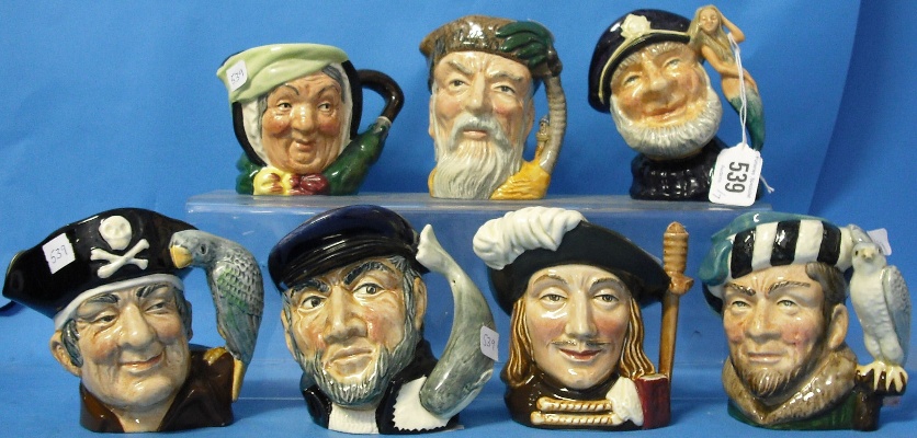 Appraisal: Royal Doulton Small Character Jugs Capt Ahab Robinson Crusoe D