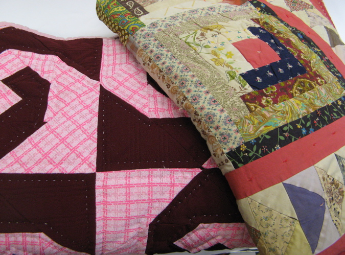 Appraisal: TWO AMERICAN HANDMADE PATCHWORK QUILTS One is a th C