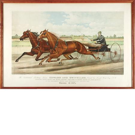 Appraisal: Currier Ives publishers CELEBRATED TROTTING TEAM EDWARD AND SWIVELLER G