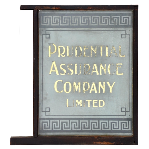 Appraisal: Advertising A frosted and gilt glass door or window light