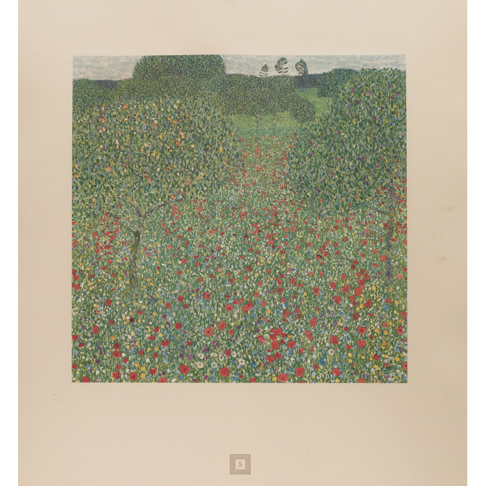 Appraisal: Gustav Klimt Austrian - Field of Poppies collotype signed No