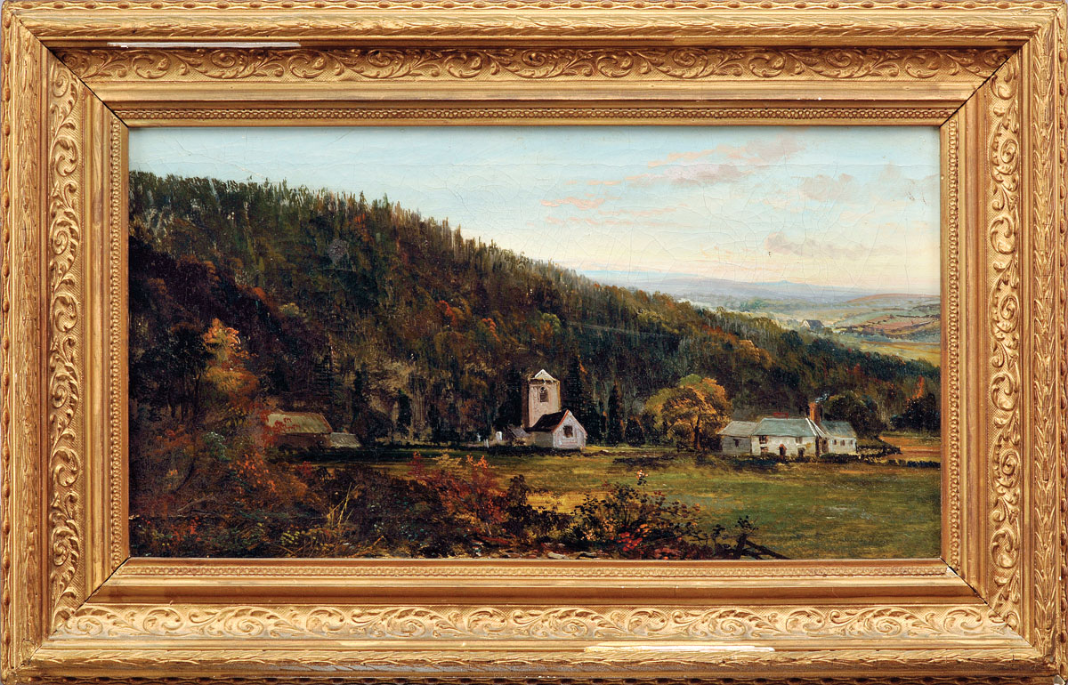 Appraisal: FRANK H SHAPLEIGH AMERICAN - MOUNTAIN VILLAGE Oil on canvas