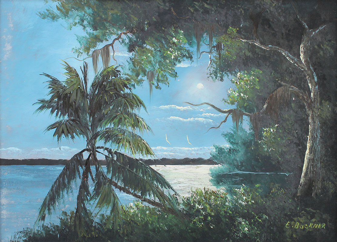 Appraisal: BUCKNER Ellis American - Florida Highwaymen nocturnal moonlight Indian River