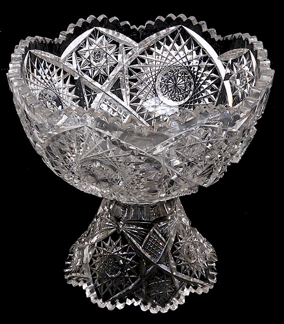 Appraisal: Cut Glass Punch Bowl An American Brilliant period x punch