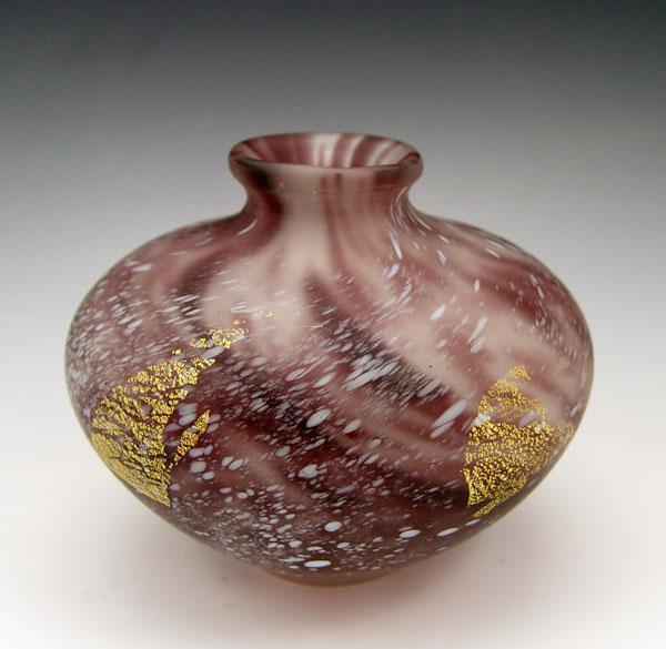 Appraisal: FUJITA Kyohei Japanese - Blown Glass Vase with Gold Fragment