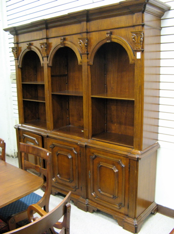 Appraisal: LARGE RENAISSANCE STYLE MAHOGANY BOOKCASE American th century The top