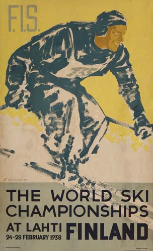 Appraisal: H BJORKLIND THE WORLD SKI CHAMPIONSHIPS FINLAND x inches Seuran