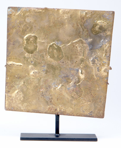 Appraisal: Harry Bertoia Metal Panel ca Gilded bronze high including base