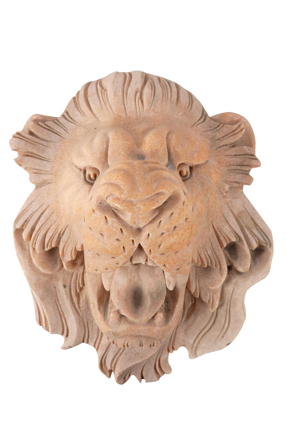 Appraisal: CARVED MARBLE LION-FORM FOUNTAIN HEADmodern inches wide inches deep inches