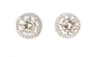 Appraisal: Ladies Classic k White Gold Diamond Studs Pair of ladies