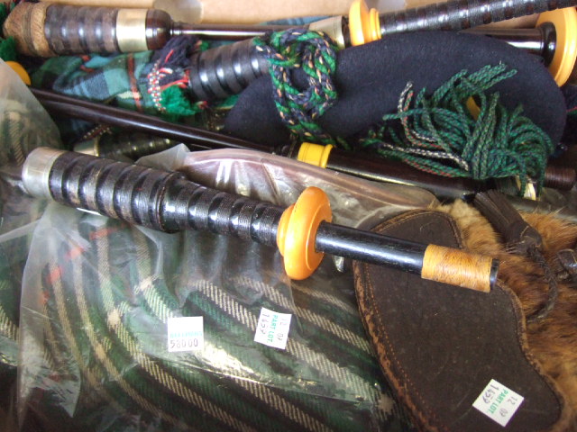 Appraisal: A set of hardwood bagpipes by Hardie Glasgow a kilt