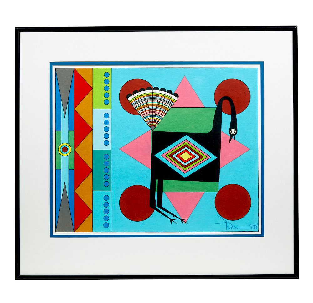 Appraisal: Painting Tony Da - Framed gouache painting by Tony Da