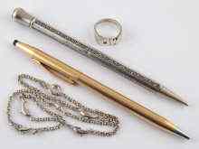 Appraisal: A gold plated cross ball point pen with a white