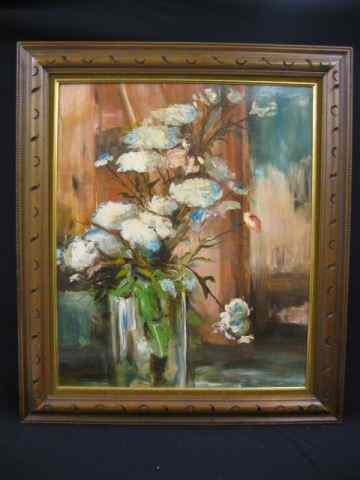 Appraisal: Marilyn Bendell Oil Floral Still Life on masonite image area