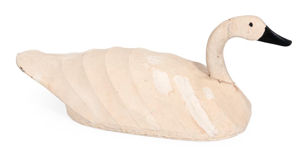 Appraisal: VINTAGE SWAN DECOY EARLY TH CENTURY HEIGHT LENGTH WIDTH VINTAGE