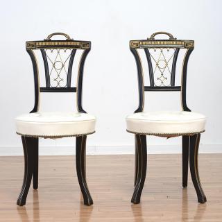 Appraisal: Pair Hickory Chair Hollywood Regency side chairs Pair Hickory Chair