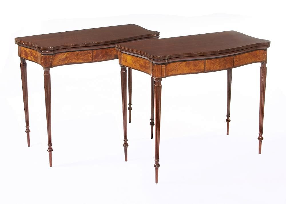 Appraisal: Pair of American Federal Game Tables Pair of American Federal