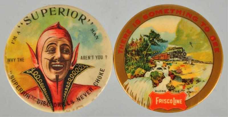 Appraisal: Lot of Superior Frisco Line Pocket Mirrors Great graphics on