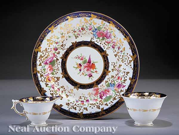 Appraisal: A Group of English Porcelain comprising a cake dish c