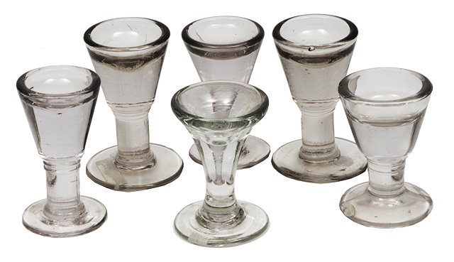 Appraisal: TWO EARLY TO MID TH CENTURY PENNY LICK GLASSES each