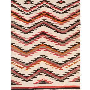 Appraisal: Navajo Transitional Weaving Rug early th century thick hand-spun wool