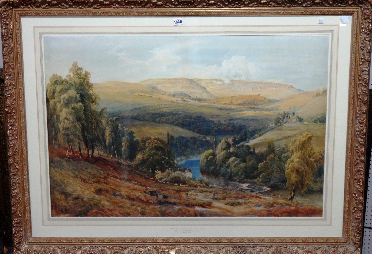 Appraisal: Bernard Walter Evans - Valley of the Dee Llangollen watercolour