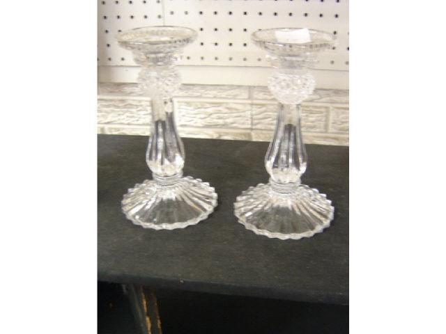 Appraisal: PR CRYSTAL CANDLESTICKS