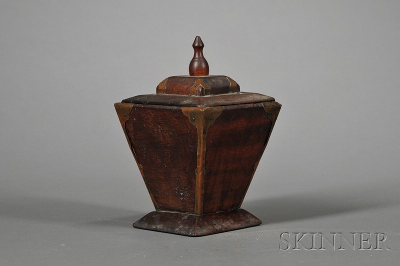 Appraisal: British Arts Crafts Mahogany and Copper Tea Caddy late th