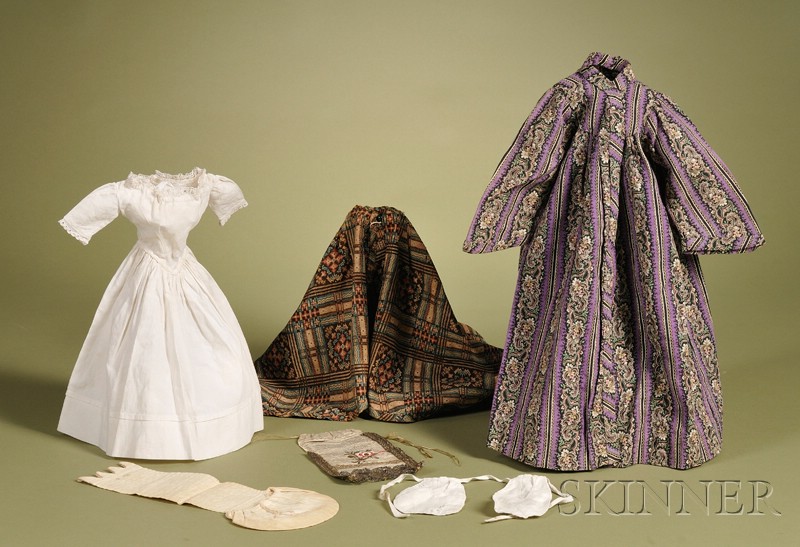 Appraisal: Group of Early Doll Clothing mid- th century including a