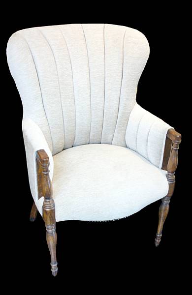 Appraisal: A Victorian style walnut wing chair height in width in