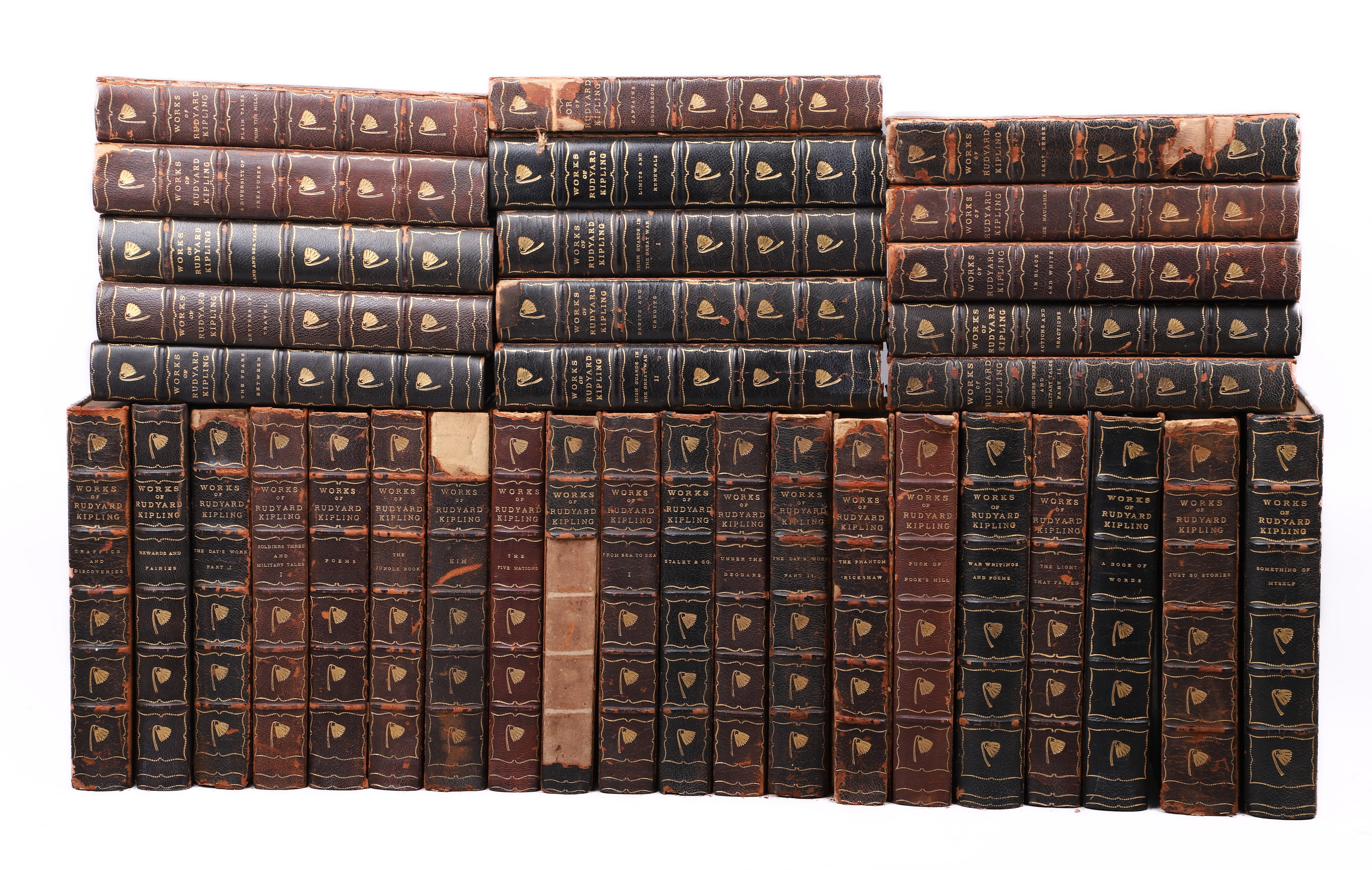 Appraisal: Thirty-five volumes of the works of Rudyard Kipling New York