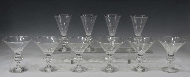 Appraisal: lot of Steuben Trumpet colorless art glass stemware th c