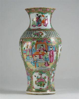 Appraisal: A Chinese Canton famille rose baluster vase decorated with panels