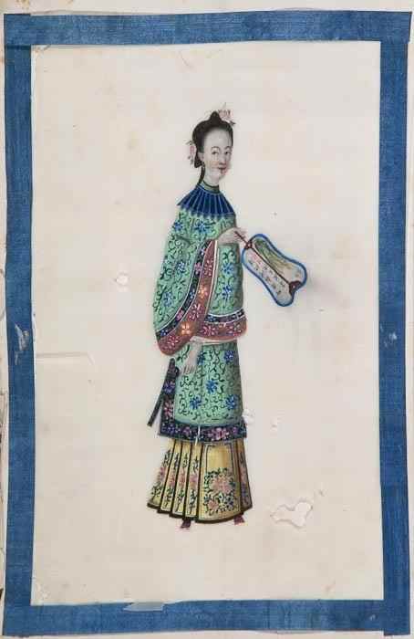 Appraisal: Anglo-Chinese School An album of rice paper paintings courtly and