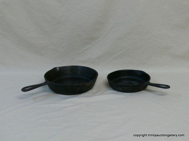 Appraisal: Two Cast Iron Fry Skillets - Marked One is a