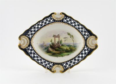 Appraisal: An unusual Royal Worcester dish the well painted by Harry