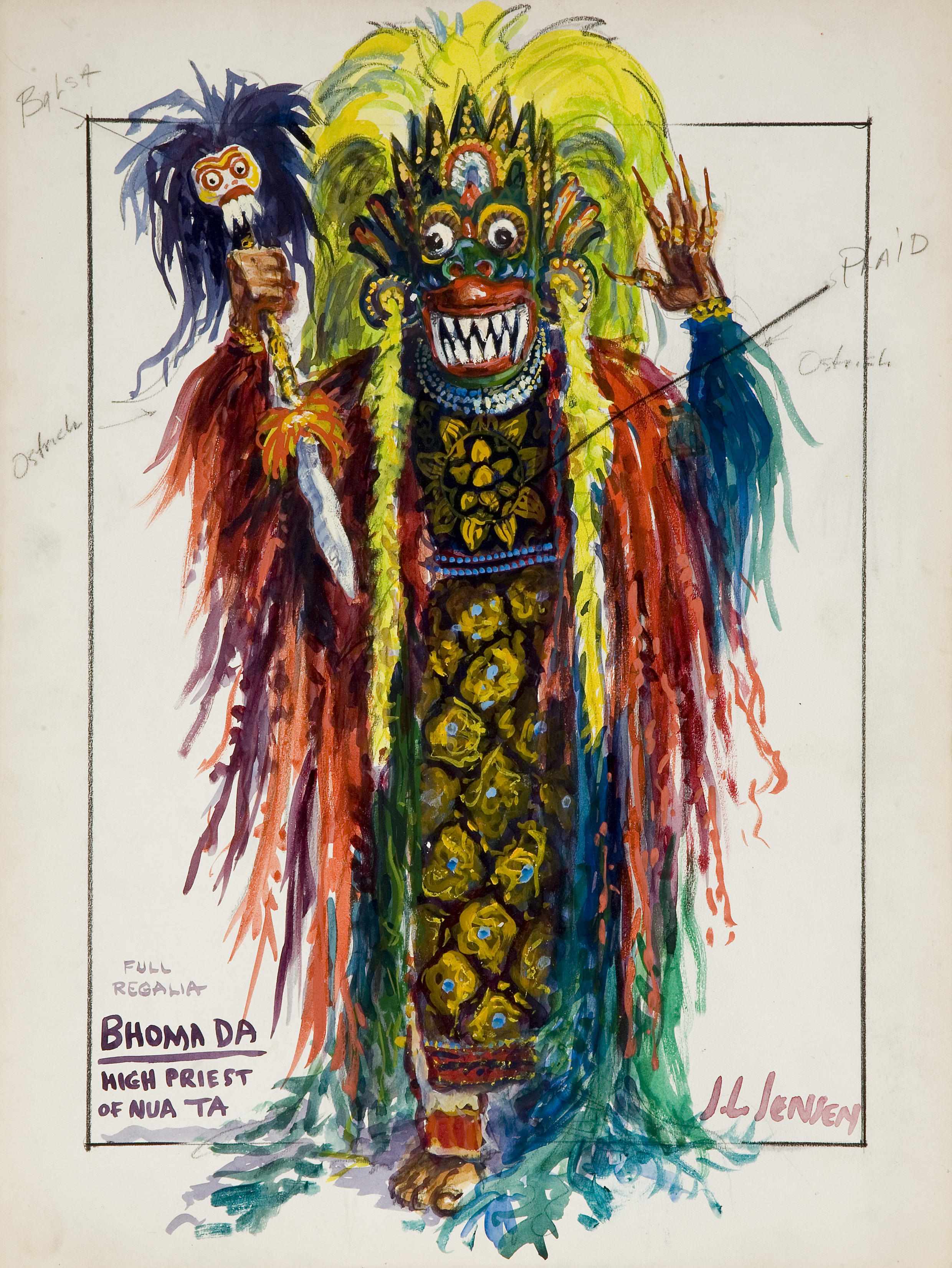 Appraisal: Original costume studies by John Jensen for Road to Bali