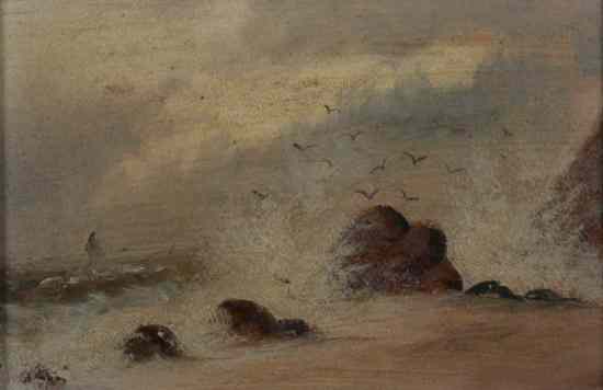 Appraisal: CONTINENTAL SCHOOL th th century ROCKY COAST LINE oil on