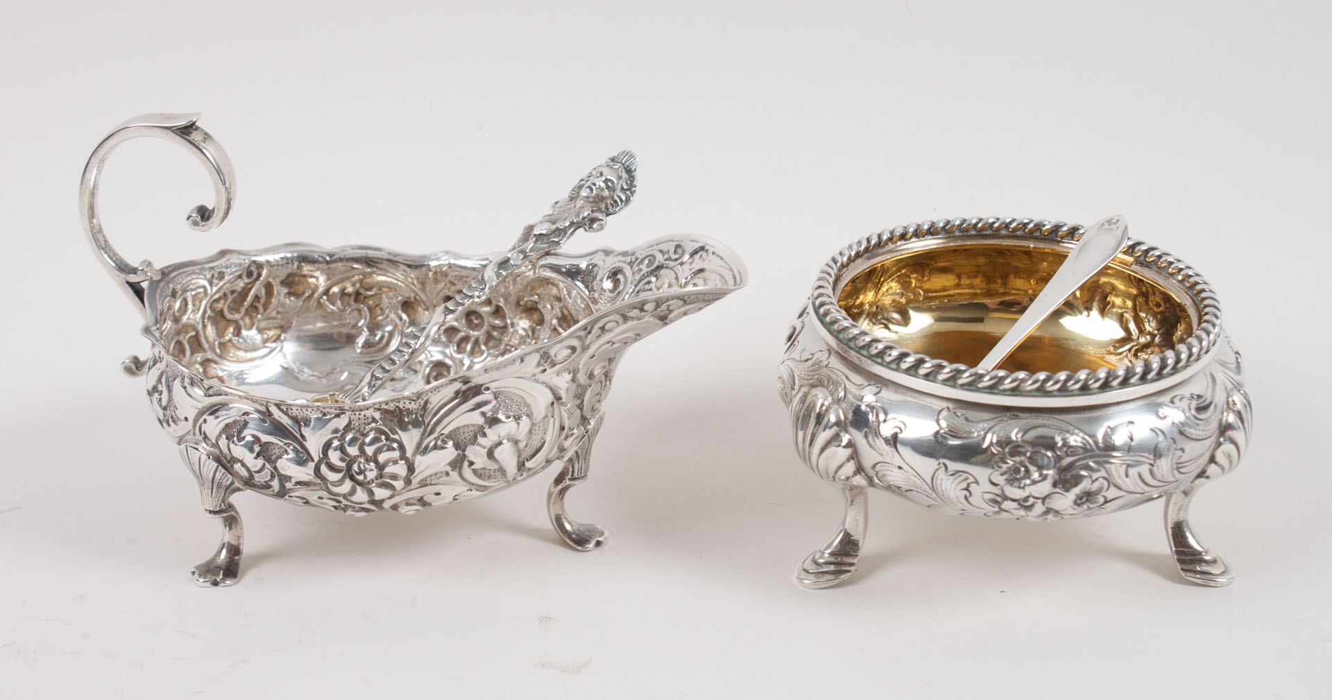 Appraisal: Four English sterling silver table articles mid to late th