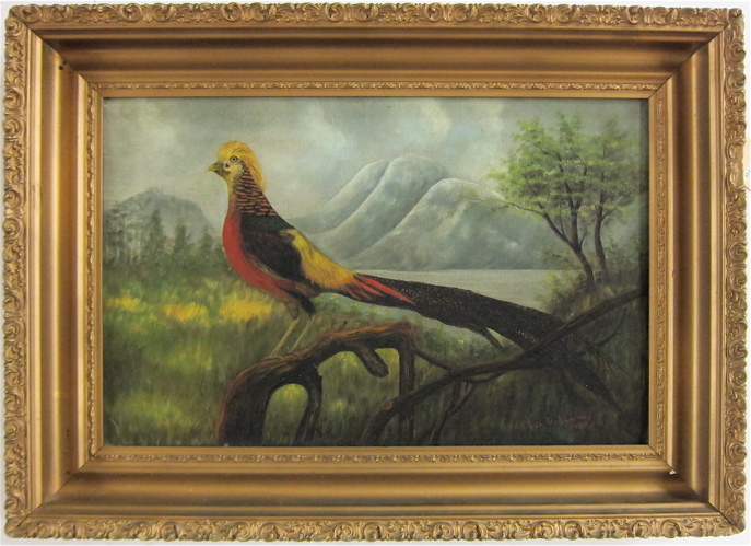 Appraisal: EVA VOLLUM OIL ON CANVAS Portland Oregon born Pheasant with