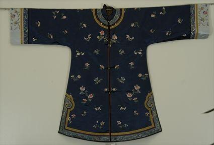 Appraisal: Chinese Embroidered Blue Silk Jacket in x ft in