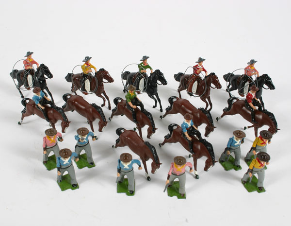 Appraisal: Britains cast painted metal cowboy set Tallest Normal wear